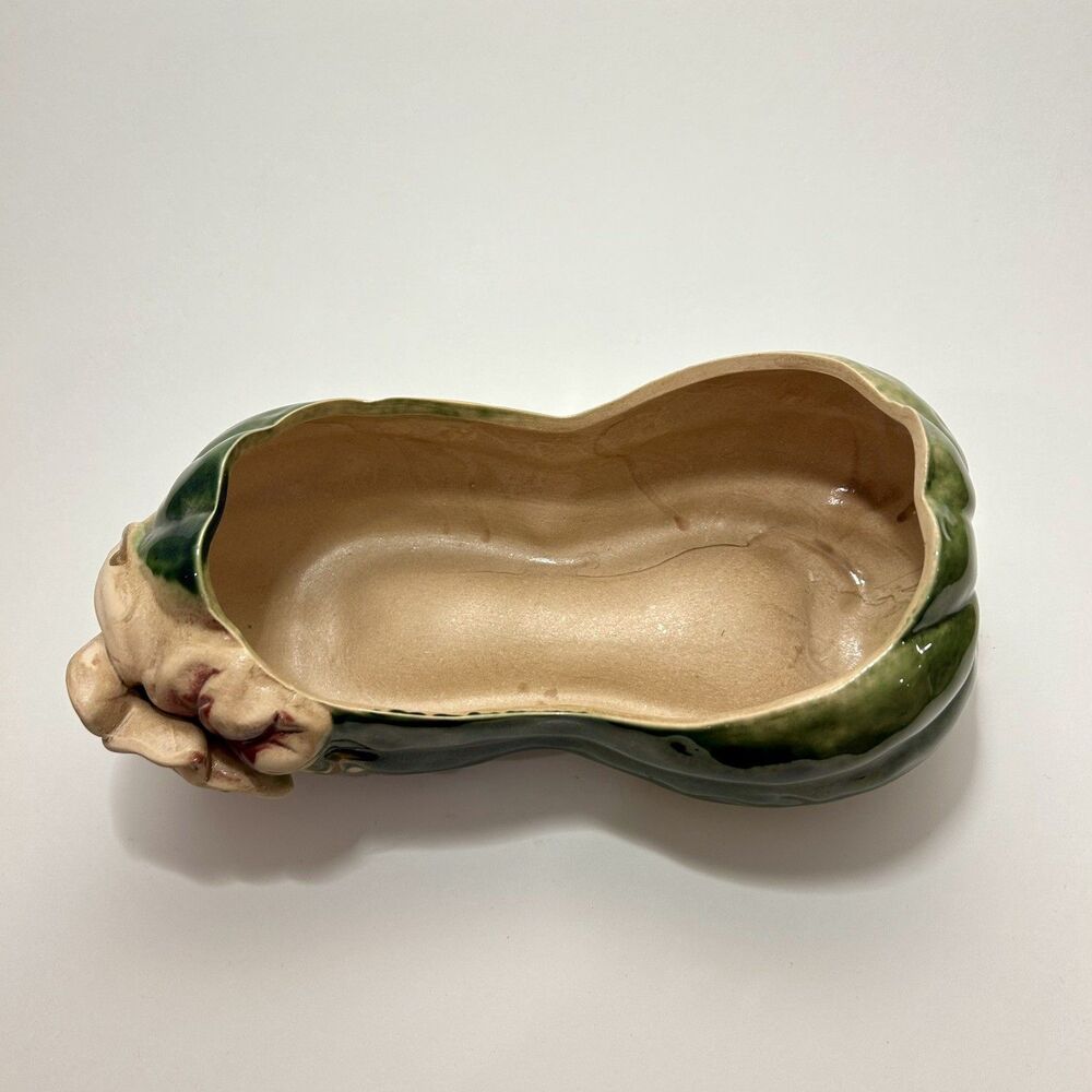 Vintage Green Squash Glossy Planter 11 inches